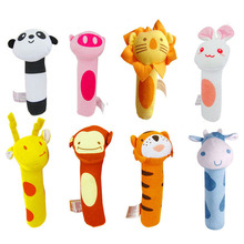 Baby Plush Rattle 15.5cm infant Mobile Bibi bar Toy stick Soft Cat tiger Doll Baby Crib Animal Squeaker Toy Hand Puppet B0959 2024 - buy cheap