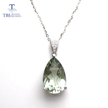 TBJ,elegant pendant with natural green amethyst gemstone in 925 sterling silver, gemstone jewelry for women & girl with gift box 2024 - buy cheap