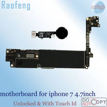 Raofeng подходит для ios системы с сенсорным ID материнская плата 128 ГБ для Iphone 7 4,7 дюймов версия разблокированная с чипами логическая плата 2024 - купить недорого