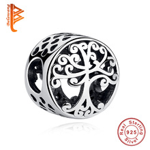 BELAWANG Genuine 100% 925 Sterling Silver Life of Tree Beads fit  Silver Bracelet DIY Women Jewelry Christmas Charm Gift 2024 - buy cheap