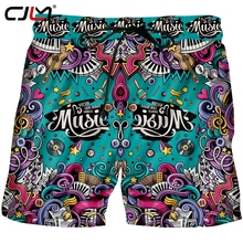 CJLM Man New Colored Seaside Resort Shorts 3D Printed Music Party Summer Men's Punk Rock Big Size 5XL 2024 - buy cheap