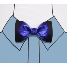 Free shipping mens fashion men's male Printed bow tie pocket towel men women married groom best man British blue flower 2024 - buy cheap