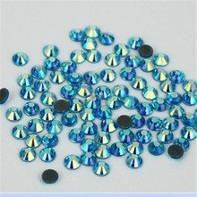 SS6 SS10 SS16 SS20 SS30 Aqua Blue AB Color DMC Crystal Rhinestones DIY Loose Glue HotFix Crystal Rhinestone Garment Decoration 2024 - buy cheap