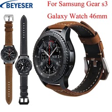 Leisure Leather band For Samsung Galaxy Watch 46mm watchbelt Replacement Strap For Samsung Gear s3 Classic/ Frontier Watchband 2024 - buy cheap