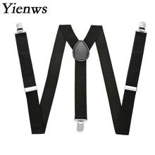 Yienws Plain Black Suspenders for Men Navy Red Burgundy Braces Unisex Strap Bretels Mannen Women Suspenders YiA024 2024 - buy cheap