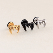2pcs Unique  titanium Steel Vampire Fangs Cartilage Tooth Punk Ear stud Earrings for women men unisex brincos fashion jewelry 2024 - buy cheap