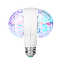 Bombilla LED giratoria de 6W, lámpara de discoteca de doble cabezal, colorida, para escenario 2024 - compra barato