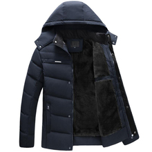 Мужские зимние утолщенные пальто, повседневные плюс бархатные теплые пальто, мужская верхняя одежда, ветронепроницаемые толстые флисовые теплые парки casaco masculino 2024 - купить недорого