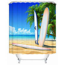 High Quality Seascape Beach Polyester Fabric Waterproof Home Bathroom Shower Curtain 180x180cm,180x200cm With Free Curtain Ring 2024 - buy cheap