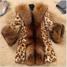 2018 Women Winter Faux Fur Coat Fashion Leopard Print Winter Jacket Casual Fluffy Collar Long Sleeve Warm Outerwear 2024 - buy cheap
