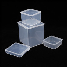 LINSBAYWU-cajas de almacenamiento de joyas de plástico transparente, pequeñas y cuadradas, caja de cuentas para manualidades 2024 - compra barato
