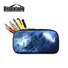 Cool Wolf Animal Prints Pencil Case For Boys Small Pen Box Bag For School Women Mini Zipper Cosmetic Bags Makeup Pouch Wholesale 2024 - buy cheap