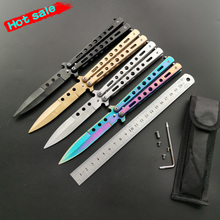 New butterfly in knife folding practice training knife not sharp cosplay Karambit knife  Free accessories 2024 - buy cheap