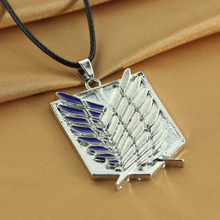 Metal Anime Attack on Titan Wings of Liberty Pendant Necklace Shingeki No Kyojin Cosplay Necklace Survey Corps Choker Necklace 2024 - buy cheap