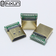 EClyxun 1 шт./лот Позолоченный разъем HDMI типа A со штекером и печатной платой, Версия 1,4, 19PIN 2024 - купить недорого