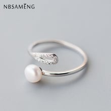 NBSAMENG-anillos de apertura ajustables para mujer, 100% de Plata de Ley 925, Circonia cúbica, perla, boda, joyería, bisutería 2024 - compra barato