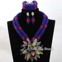 2017 New Women Beads Weaving Nigerian African Bridal Wedding Jewelry Set Beaded  Party Costume Jewelry Set Handmake  hx102 2024 - buy cheap