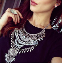 Collares Mujer Necklaces & Pendants Crystal Jewelry Wave Bullet Silver Chain Choker Boho Necklace Bijoux Femme Women Kolye 2024 - buy cheap