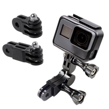 Adaptador de conector de extensão prolongada, extensor de braço pivô de 3 vias para capacete de bicicleta, suporte de capacete para gopro hero 2 3 + 4 5 5 2024 - compre barato