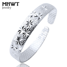 MNWT-brazalete de 12mm de ancho para mujer, pulsera de Color plateado, estilo Simple clásico, joyería, pulseras femeninas 2024 - compra barato