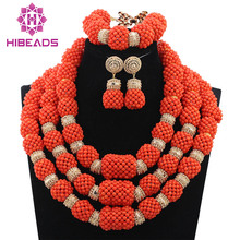 Luxury Handmade Original Coral Beaded Statement Necklace Set African Nigerian Wedding Coral Beads Jewelry Free Shipping CNR757 2024 - buy cheap