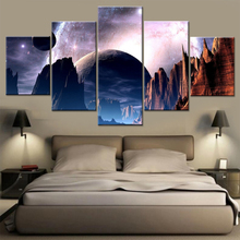 Cuadro de pared con impresión Modular HD para decoración de la sala de estar, lienzo con diseño de galaxia moderna, luz y universo 2024 - compra barato