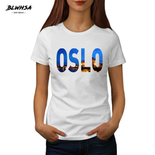 BLWHSA New Arrival Oslo Printing T Shirt Women Norway City Oslo Fashion Short Sleeve Funny TShirt Summer Cool Female T-shirts 2024 - buy cheap
