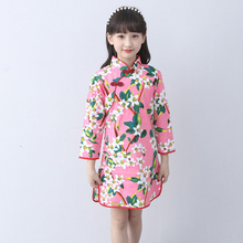 Children Cheongsam Chinese Style Girl Costume Chinese Traditional Dress Oriental Cheongsam Long Sleeve 2018 New Girls Clothes 2024 - buy cheap