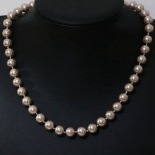 Free shipping champagne round beads shell simulated-pearl 8,10,12,14mm fashion women chain necklace elegant jewelry 18inch B1644 2024 - buy cheap