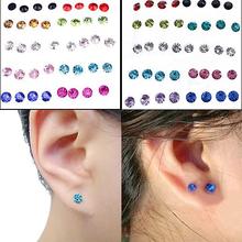 20 Pairs Women Shiny Rhinestone Allergy Free Ear Studs Fashion Earrings stainless steel earrings for women aretes de mujer new 2024 - buy cheap