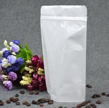 Bolsa Ziplock de papel de aluminio blanco brillante, paquete de granos de café Doypack blanco, bolsa de embalaje antiestrés, 50 Uds. 2024 - compra barato
