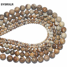 Natural Stone Picture Jaspers Round Beads For Jewelry Making DIY Bracelet Necklace 4 6 8 10 12 MM Strand 15'' 2024 - buy cheap