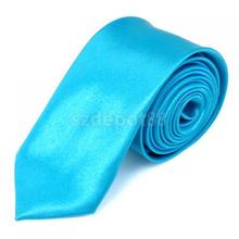 Corbata informal Unisex, ajustada, estrecha, para el cuello, lisa, azul cielo 2024 - compra barato