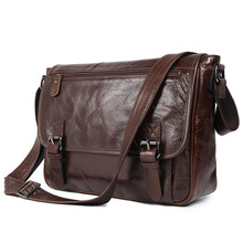 Nesitu High Quality Vintage Casual Coffee Real Skin Genuine Leather Cross Body Men Messenger Bags Shoulder Bag M7022 2024 - buy cheap