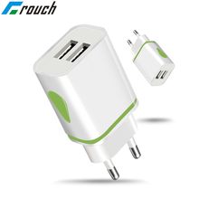 Crouch 2 Port USB Phone Charger LED Light EU/US Plug The Max 2.1A Smart Fast Charging Mobile Wall Charger for iPhone iPad HTC 2024 - buy cheap