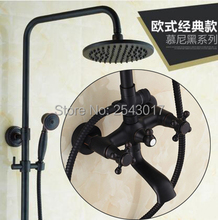 Wholesale and Retail Black Shower Set Dual Handle Control Wall Mounted Bathroom Shower Mixer with Swivel Faucet ZR53 2024 - buy cheap