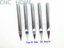 Brocas de grabado de Metal, vástago de 3.175mm, 20 grados, cabeza de 0,2mm, herramientas de carburo CNC, bueno para tallar acero, cobre, aluminio, hierro, 10 Uds. 2024 - compra barato