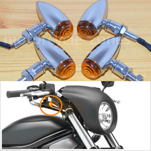 4X Bullet Universal Motorcycle Mini LED Turn Signals Indicator Light Amber Smoke For Harley Sportster Bobber Chopper 2024 - buy cheap