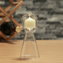 1Pcs Bênção Anjo Velinha Castiçal de Cristal Castiçal De Vidro Transparente Decoração de Casamento Romântico Presente 2024 - compre barato