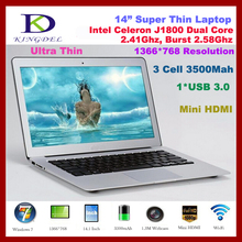 Kingdel Laptop Computer, Ultrabook, 4GB RAM, 64GB SSD+1TB HDD, Intel Celeron J1800 Dual Core 2.41-2.58Ghz, 16:9, USB 3.0, HDMI 2024 - buy cheap