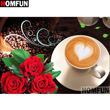 HOMFUN Full Square/Round Drill 5D DIY Diamond Painting "Flower coffee" Embroidery Cross Stitch 5D Home Decor Gift A16547 2024 - buy cheap