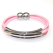 Pulseiras de couro magnético, pulseira/bracelete com fecho magnético, pulseira de couro rosa projetada exclusivamente e pulseira b512 83 2024 - compre barato