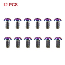 Parafusos de rotor de freio de disco de bicicleta, parafuso de cabeça torx de liga de titânio para parafusos de bloqueio de rotor de disco de freio de mountain bike com 12 tamanhos m5x10mm 2024 - compre barato