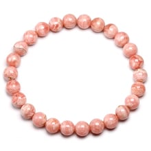 Genuine 7MM Argentina Rose Rhodochrosite Natural Stone Bracelet Love Charm Red Round Bead Stretch Bracelets For Women Jewelry 2024 - compre barato