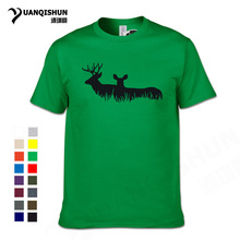 Boutique casual t-shirt Grass Deer Family Print t-shirt Beast animal hunting Leisure Short sleeves Tops Tee Unisex Plus Size 3XL 2024 - buy cheap