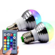 E27 E14 LED 16 Colors RGB Bulb Lamp 3W LED Spot Light Dimmable Magic Holiday RGB Lighting+IR Remote Control for Home Decoration 2024 - buy cheap