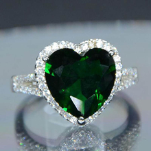 Ruifan-Anillo de plata de primera ley con piedras preciosas para mujer, sortija, plata esterlina 925, Circonia cúbica, zirconia, circonita, zirconita, zirconita, color verde, YRI048 2024 - compra barato