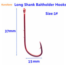 100pcs 1#  High Carbon Steel Long Shank Baitholder Fishing Hooks 9293 Chemically Sharpened offset fishhooks 2024 - buy cheap