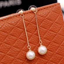 Korean Statement Gold Long Tassel Round Dangle Drop Earrings Simulated Pearl Earrings for Women Fashion Jewelry Brinco Oorbellen 2024 - buy cheap