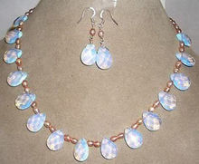 free shipping  pearl /Sri Lanka Moonstone drops pendant necklace Earrings set (A0513) 2024 - buy cheap